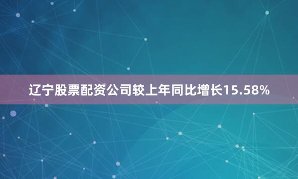 辽宁股票配资公司较上年同比增长15.58%